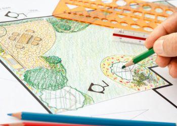 Backyard Landscape Architect Drawing of Setbacks, Foundation for Small Greenhouse Kit