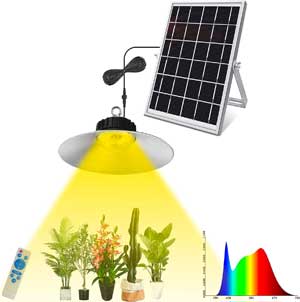 Solar Powered Grow Light - Full Spectrum, Waterproof, Great for Greenhouses or Indoors